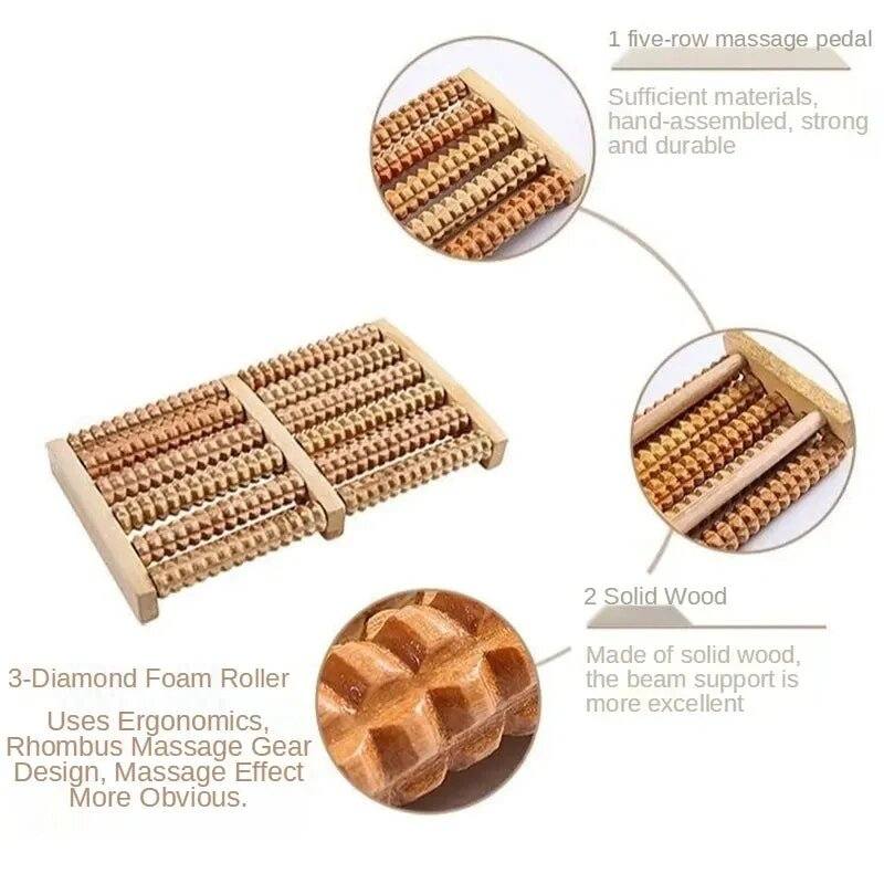 Wooden Roller Foot Massager
