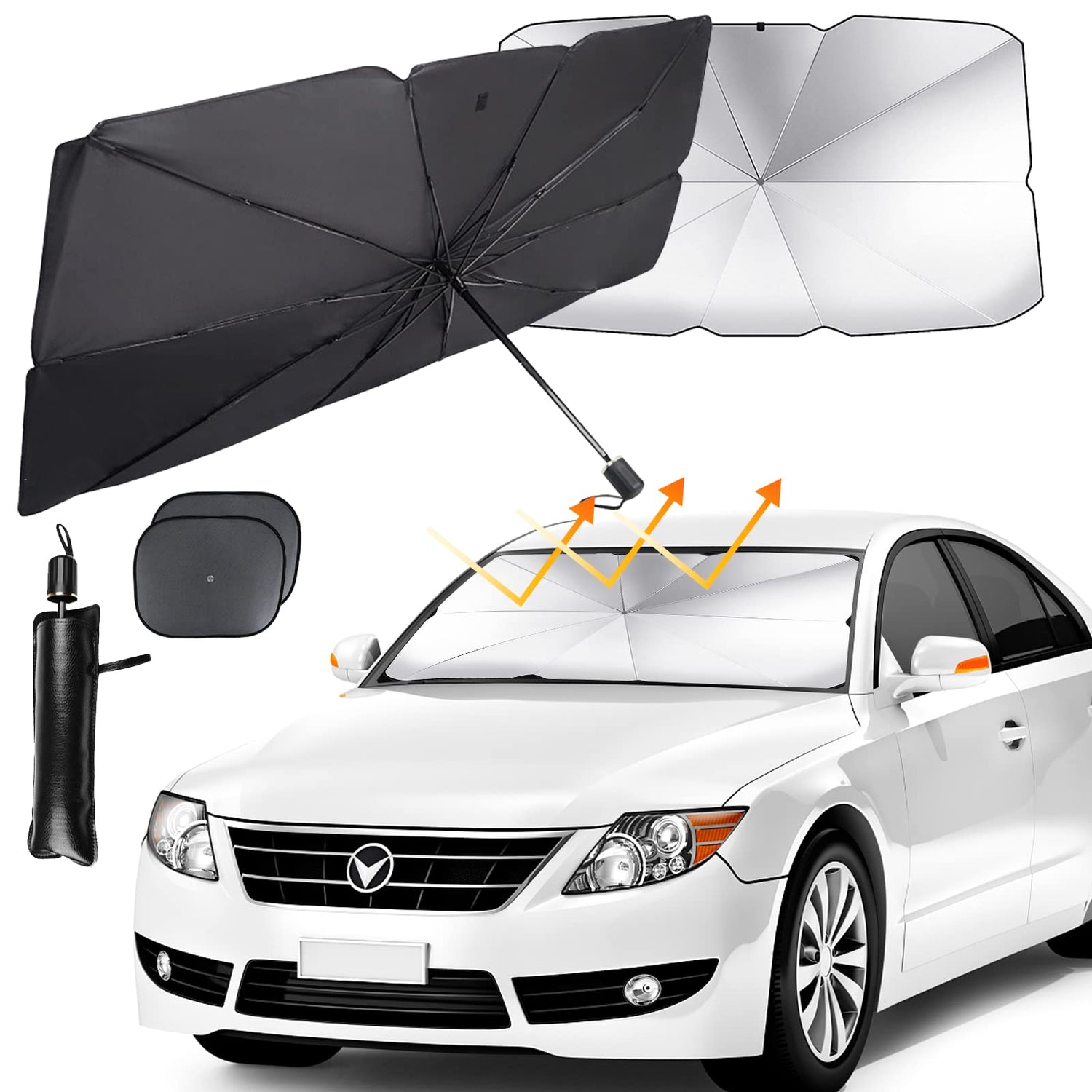 Universal Car Windshield Sun Shade Umbrella | Foldable UV & Heat Blocker